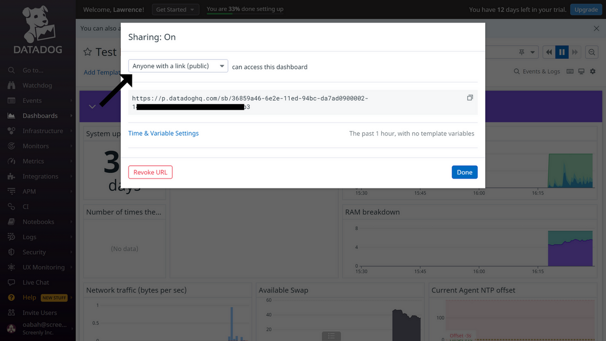 Screenly Display Datadog dashboards on a digital sign