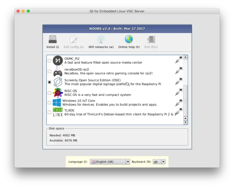 NOOBS Installer. Just pick Screenly OSE and you're ready to go.