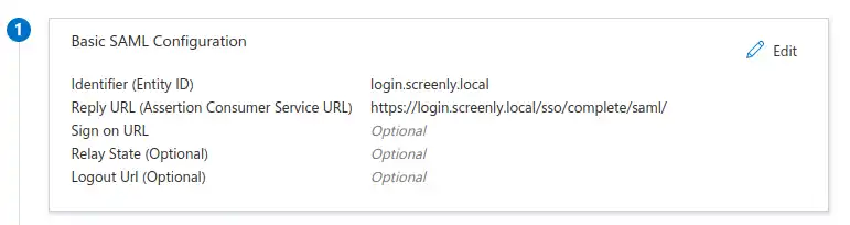 Azure SAML set up step 5.