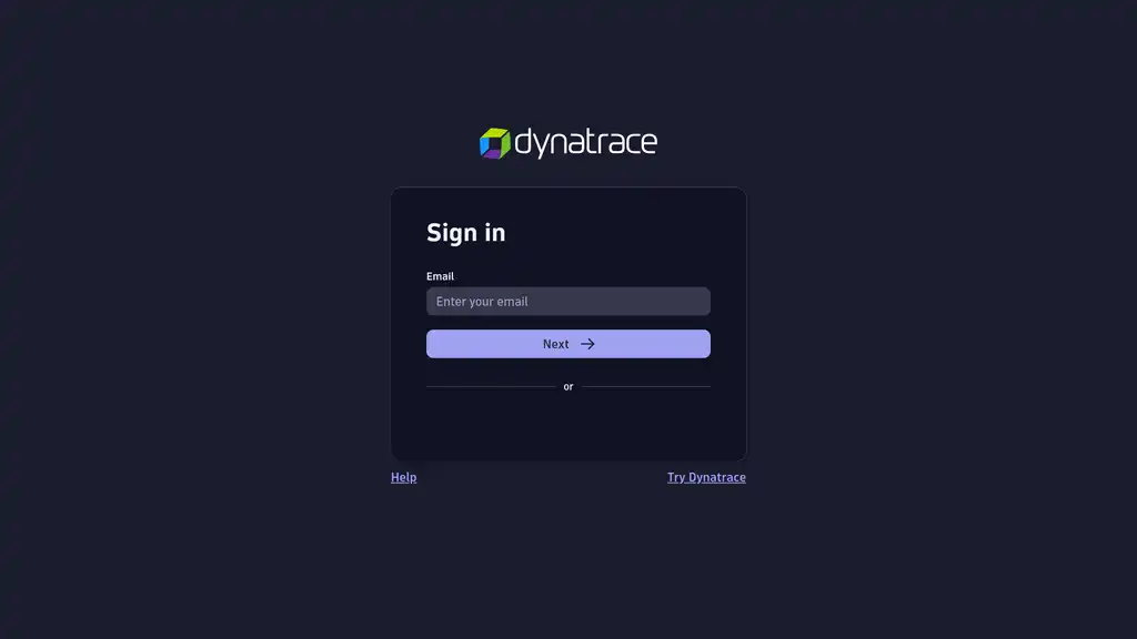 Dynatrace SSO page