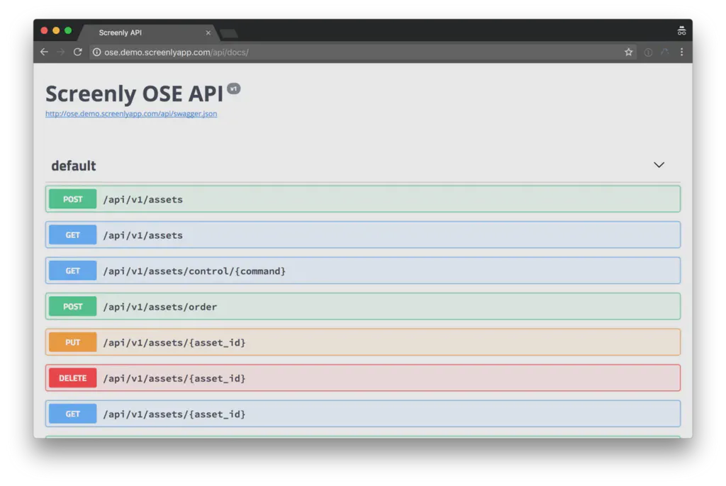 Screenly OSE API documentation