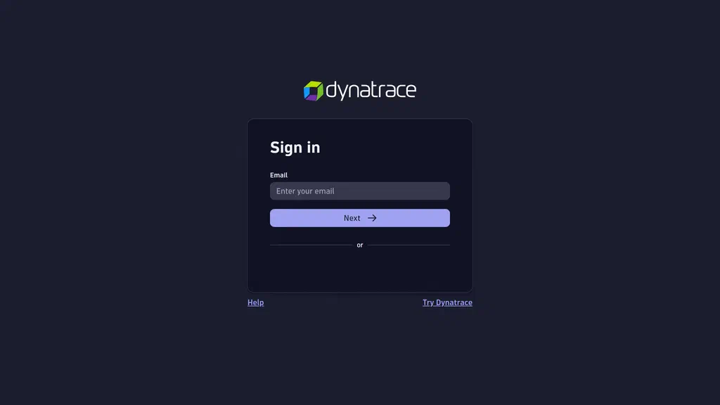 Dynatrace SSO page